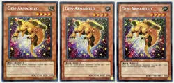3 x HA05-EN005 Gem Armadillo - Secret Rare 1st Edition LP/NM YuGiOh Cards - Image 1