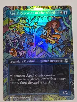 April, Reporter of the Weird MTG TMNT 0206 Uncommon Borderless Foil - Image 1