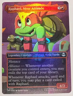 Raphael, Most Attitude MTG TMNT 0199 Uncommon Borderless Foil - Image 1