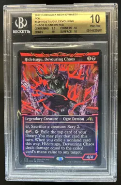 2022 Magic MTG Kamigawa Neon Dynasty Hidetsugu, Red Neon Ink Foil #429 BGS 10 - Image 1