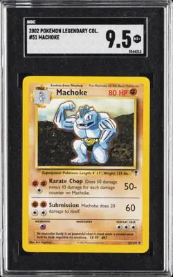 2002 POKEMON LEGENDARY COLLECTION #51 MACHOKE SGC 9.5 - Image 1