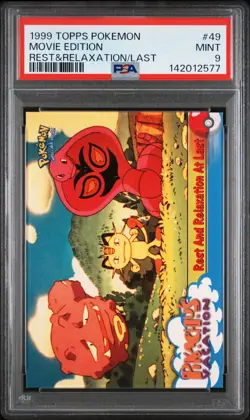 1999 TOPPS POKEMON THE MOVIE EDT REST & RELAXATION AT LAST MOVIE EDITION PSA 9 - Image 1