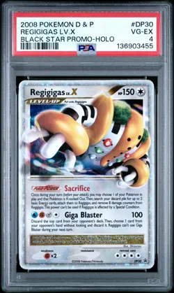 2008 POKEMON DIAMOND & PEARL BLACK STAR PROMO HOLO #DP30 REGIGIGAS LV.X PSA 4 - Image 1