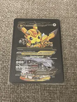 Pokemon M Mecha Pikachu EX HP1900 Black Foil Fan Art Mint 🔥 - Image 1
