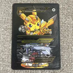 Pokemon M Mecha Pikachu EX HP1900 Black Foil Fan Art Mint 🔥 - Image 2