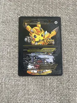 Pokemon M Mecha Pikachu EX HP1900 Black Foil Fan Art Mint 🔥 - Image 3