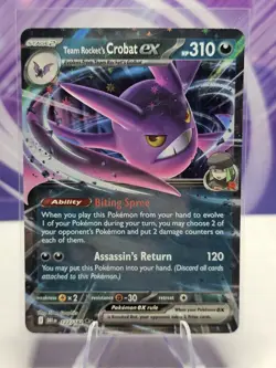 Team Rocket's Crobat ex 122/182 Double Rare S&V: Destined Rivals Pokemon TCG NM - Image 1