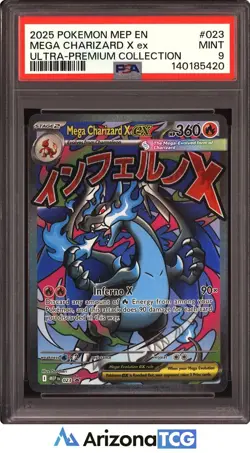 Pokemon 2025 Mega Charizard X ex 023 Ultra-Premium Collection PSA 9 - Image 1