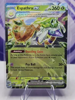 Pokemon TCG Espathra ex Scarlet & Violet: Paldean Fates 006/091 Holo Double Rare - Image 1