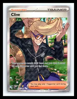 💥 Pokemon TCG Clive Paldean Fates Trainer Full Art Ultra Rare Holo Card 227/091 - Image 1