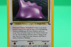 1999 Pokemon TCG Fossil Ditto 1st Edition Holo Rare 3/62 LP - Image 3