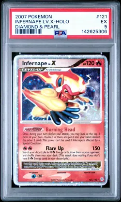 2007 POKEMON DIAMOND & PEARL #121 INFERNAPE LV.X-HOLO PSA 5 - Image 1