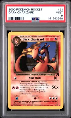 2000 POKEMON ROCKET #21 DARK CHARIZARD PSA 9 - Image 1