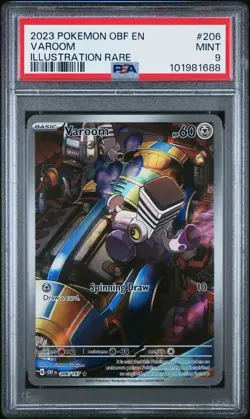2023 POKEMON OBF EN-OBSIDIAN FLAMES ILLUSTRATION RARE #206 VAROOM PSA 9 - Image 1