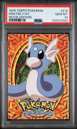 1999 TOPPS POKEMON THE MOVIE EDITION #E10 DRATINI #147 PSA 10 - Image 1