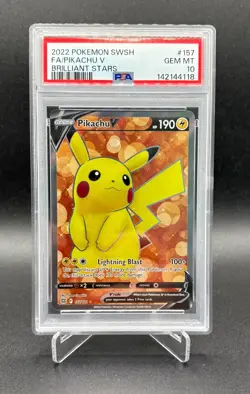 Pokemon Pikachu V 157/172 - Brilliant Stars Full Art Ultra Rare PSA 10 GEM MINT - Image 1