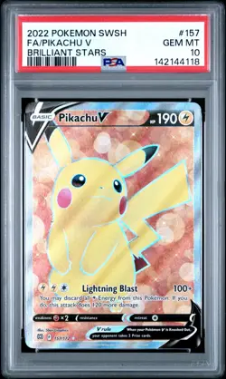 Pokemon Pikachu V 157/172 - Brilliant Stars Full Art Ultra Rare PSA 10 GEM MINT - Image 3