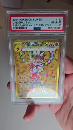 Pokemon Cinderace ex #163 SVP Scarlet & Violet Promo Holo Full Art PSA 10 - Image 2