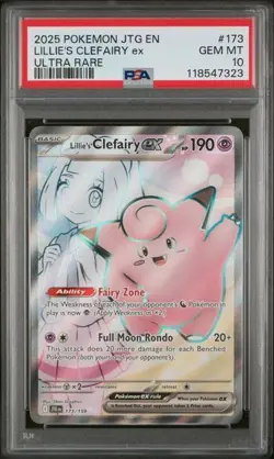 POKEMON JOURNEY TOGETHER 173 LILLIE'S CLEFAIRY EX PSA 10 - Image 1