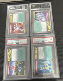 Pokemon 1997 Tomy Scratch PSA 9 Bundle & GG 9.5 (Haunter, Ivysaur, Wartortle) - Image 1