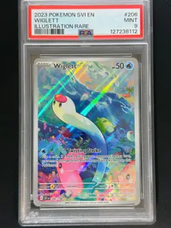 2023 POKEMON SVI EN-SCARLET & VIOLET ILLUSTRATION RARE #206 WIGLETT PSA 9 - Image 1