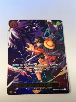 Bandai Monkey.D.Luffy OP09-119 Secret Rare Full Art Foil One Piece CCG Card - Image 3