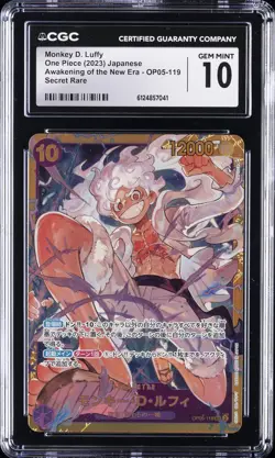 2023 ONE PIECE JPN AWAKENING OF THE NEW ERA SR MONKEY D. LUFFY CGC 10 GM - Image 1