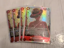 4x (Playset) Monkey D. Luffy OP12-015 SR Legacy of the Master - ONE PIECE NM - Image 1