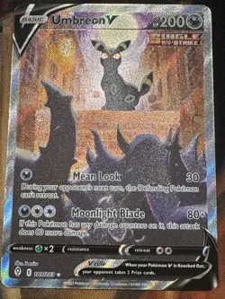 Pokemon Umbreon v Alternate Full Art Holo Card 189/203SWSH07: Evolving Skies - Image 1