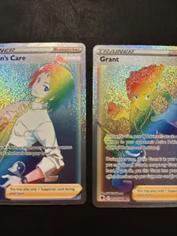 Pokemon TCG: SWSH 2 Card Full Art Rainbow Trainer Lot - Image 1