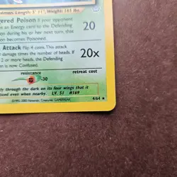 Crobat 4/64 w/ Double Holo Error - Pokemon Neo Revelation Rare Card - LP - Image 5