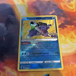 Pokemon TCG Radiant Blastoise Holo Card 018/078 Pokemon Go - Image 1