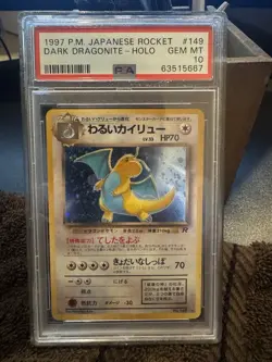 Psa 10 Gem Mint Team Rocket Dark Dragonite Holo 149 Pokemon Card Japanese 1997 - Image 1