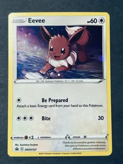 Eevee SWSH127 Black Star Promo Holo Pokemon Card - Image 1
