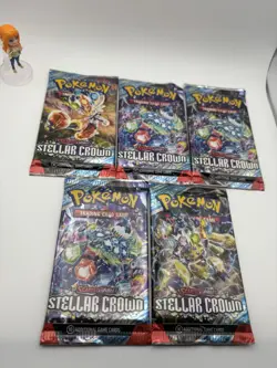 Pokemon Trading Card Game Scarlet & Violet Stellar Crown Booster Packs Lot of 5 - Image 2