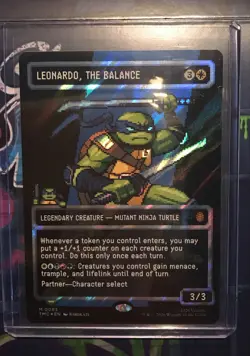 MTG Leonardo, the Balance 0083 Borderless Surge Pixel Foil TMT TMNT in Hand - Image 2