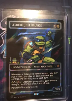 MTG Leonardo, the Balance 0083 Borderless Surge Pixel Foil TMT TMNT in Hand - Image 5