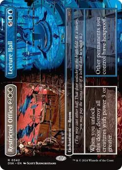 Restricted Office Lecture Hall Borderless MTG NM Duskmourn House of Horror REG - Image 1