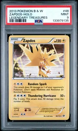 2013 POKEMON B&W LEGEND TREASURES #46 ZAPDOS-HOLO PSA 9 - Image 1