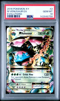 2016 POKEMON XY EVOLUTIONS #2 M VENUSAUR EX PSA 10 - Image 1