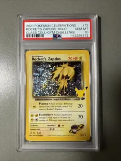 2021 Pokemon Celebrations Rockets Zapdos Holo Classic Collection PSA 10 - Image 1