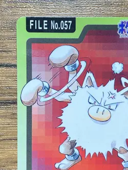 Pokemon Carddass Card Primeape File No.57 Bandai Pocket Monsters 1997 - Image 3