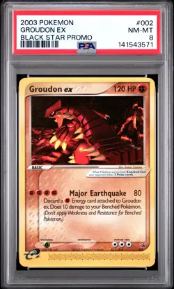 2003 POKEMON BLACK STAR PROMO #002 GROUDON EX PSA 8 - Image 1