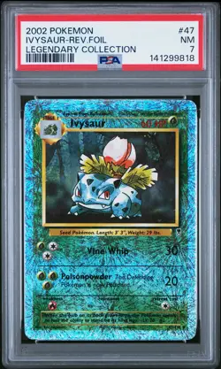 2002 POKEMON LEGENDARY COLLECTION #47 IVYSAUR-REVERSE FOIL PSA 7 - Image 1