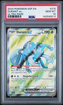 2024 POKEMON SSP EN-SURGING SPARKS ULTRA RARE #215 DURANT EX PSA 10 - Image 1