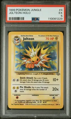 1999 POKEMON JUNGLE #4 JOLTEON-HOLO PSA 5 - Image 1