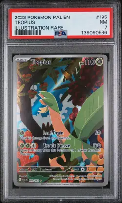 2023 POKEMON PAL EN-PALDEA EVOLVED ILLUSTRATION RARE #195 TROPIUS PSA 7 - Image 1