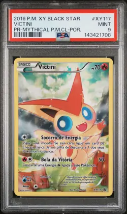 2016 POKEMON XY BLACK STAR PROMO MYTHICAL POKEMON COLL-PORTUGUESE VICTINI PSA 9 - Image 1