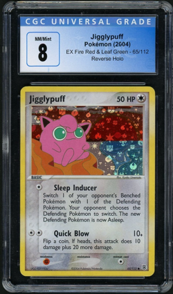 Pokemon 2004 Jigglypuff EX FireRed & LeafGreen 65/112 Rev Holo CGC 8 - Image 1