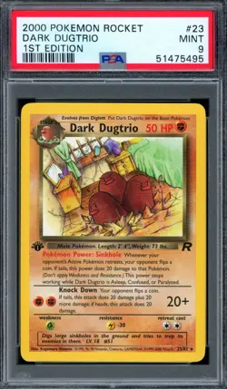 PSA 9 Pokemon 2000 1st Edition Team Rocket Dark Dugtrio Rare #23 - Image 1